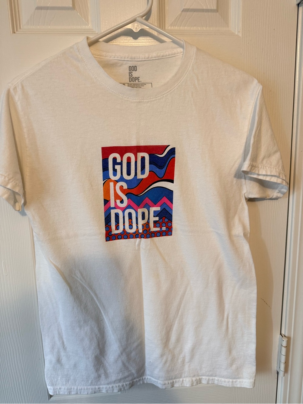 God Is Dope Kids White Graphic Tee